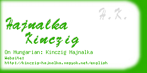 hajnalka kinczig business card